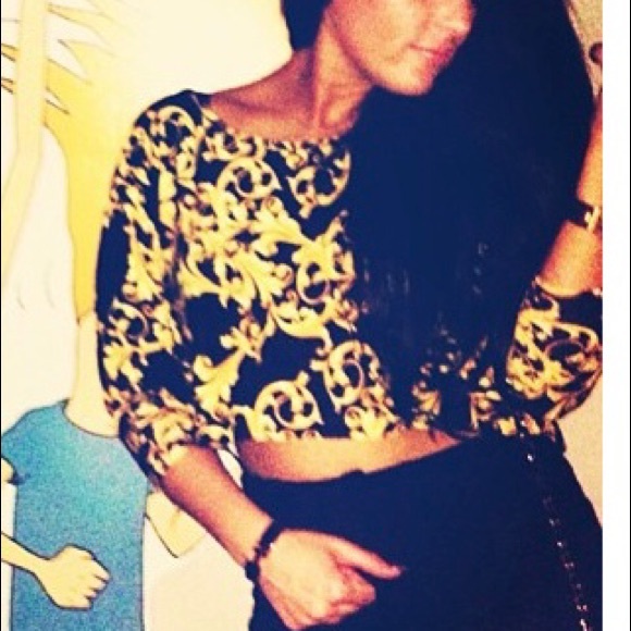 Crop top black and gold - Picture 2 of 3